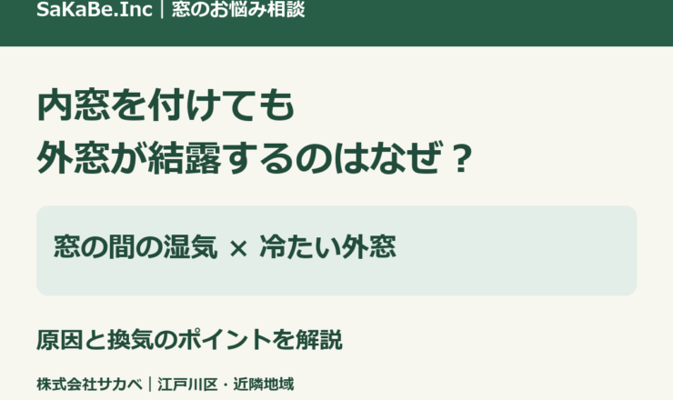 内窓を付けても外窓が結露するのはなぜ？原因と換気のポイント
